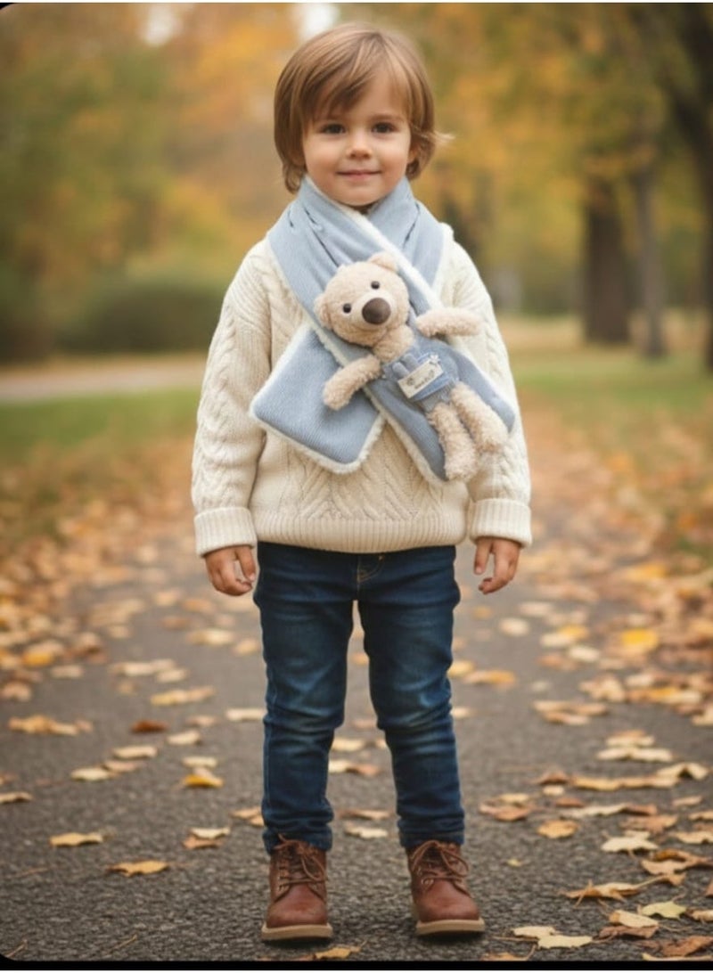 Soft Winter Scarf with a Cute Teddy Bear — Adorable and Warm Design for Kids - Image 1