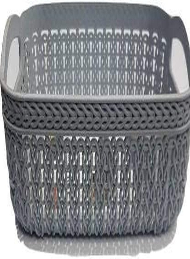 Qshare Plastic Storage Box & Organiser - Multipurpose Storage Basket Tray with Handles for Fruits, Vegetables, Stationery, Cosmetics, Toys & Laundry, Perfect Storage Organizer for Home & Office (Q-2) - Image 4