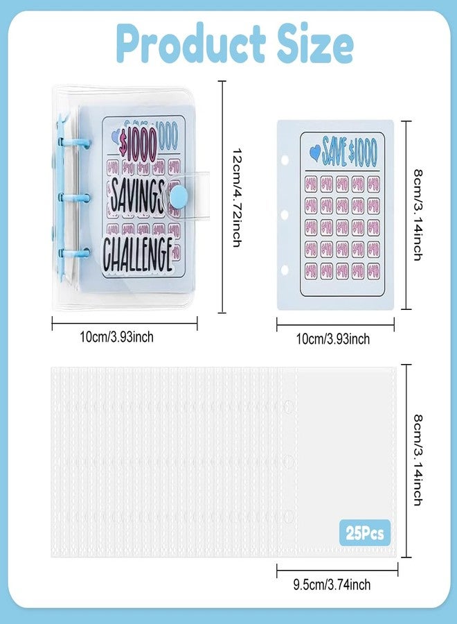 OFIFO® 1000 Money Saving Box Binder, Piggy Bank for Adults with Numbers Daily Money Saving Planner, 1000 Money Saving Challenge with 25 Binder Mini Savings Challenge Book - Image 2