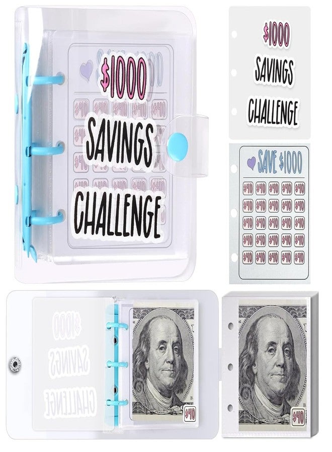 OFIFO® 1000 Money Saving Box Binder, Piggy Bank for Adults with Numbers Daily Money Saving Planner, 1000 Money Saving Challenge with 25 Binder Mini Savings Challenge Book - Image 1