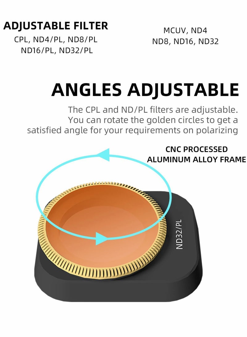SOLARAE مجموعة فلاتر عدسة ND مكونة من 4 قطع لـ DJI Mini 3 Pro - ملحقات طائرات الدرون متعددة الطلاء (ND4، ND8، ND16، ND32) لتحسين التصوير الفوتوغرافي والفيديو. - Image 5