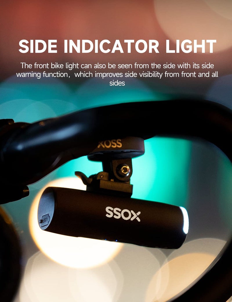XOSS XL-800 Bike Headlight, 800 Lumens USB-C Rechargeable Bicycle Lights for Night Riding, Waterproof LED Road Bike Light with 5 Modes, Front Light Easy to Install - Image 5