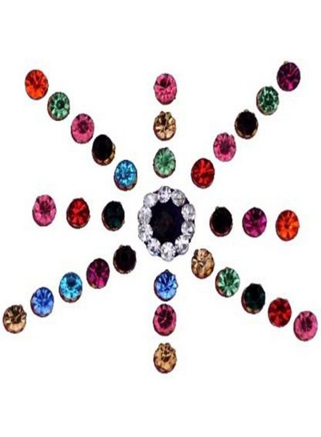 My.Shop Multi Colour Plain Bindi Tikka For Women Matching Makeup Bindis Stickers (4 Sizes) - Image 1