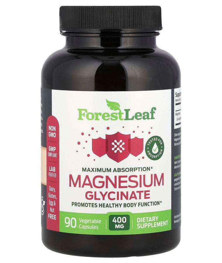 Magnesium Glycinate Maximum Absorption 90 Vegetable Capsules (133.3 mg per Capsule)