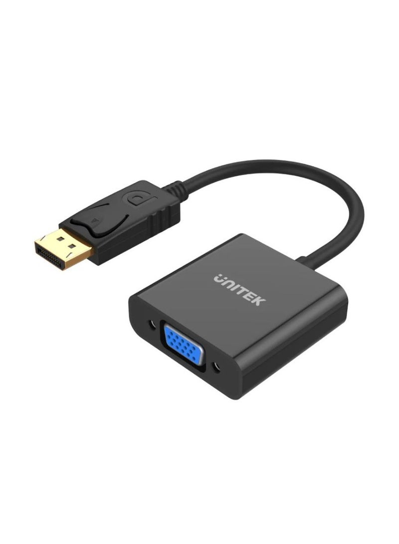 UNITEK DisplayPort to VGA Adapter – High-Performance Video Converter for Seamless Connectivity from DisplayPort-Enabled Devices to VGA Monitors, Projectors, and Displays - Image 1