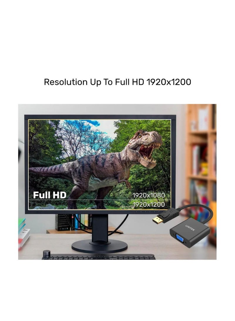UNITEK DisplayPort to VGA Adapter – High-Performance Video Converter for Seamless Connectivity from DisplayPort-Enabled Devices to VGA Monitors, Projectors, and Displays - Image 5