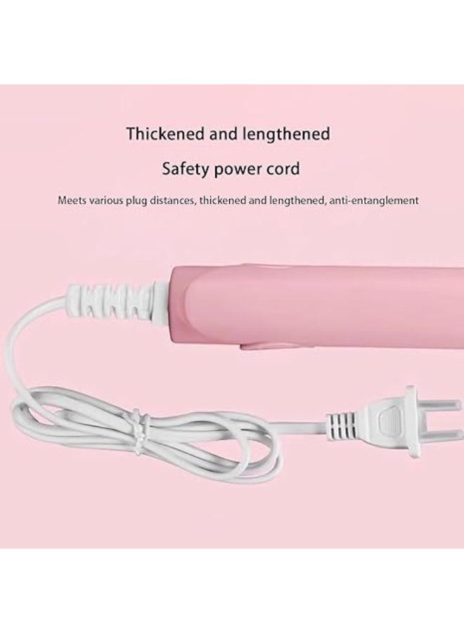 LUOLNH Ceramic Mini Hair Curler, Mini Dual Purpose Curling Iron, Curling Iron, Mini Curling Iron for Short Hair, Hair Straightener and Curler 2 in 1 Mini Hair Curler (Pink)  - Image 5