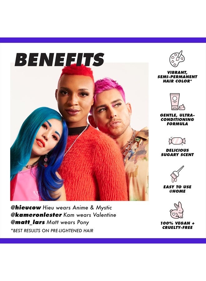 Lime Crime Unicorn Hair Dye Full Coverage, Blue Smoke (Steel Blue) - Vegan and Cruelty Free Semi-Permanent Hair Color Conditions & Moisturizes - Temporary Blue Hair Dye With Sugary Citrus Vanilla Scen - Image 3