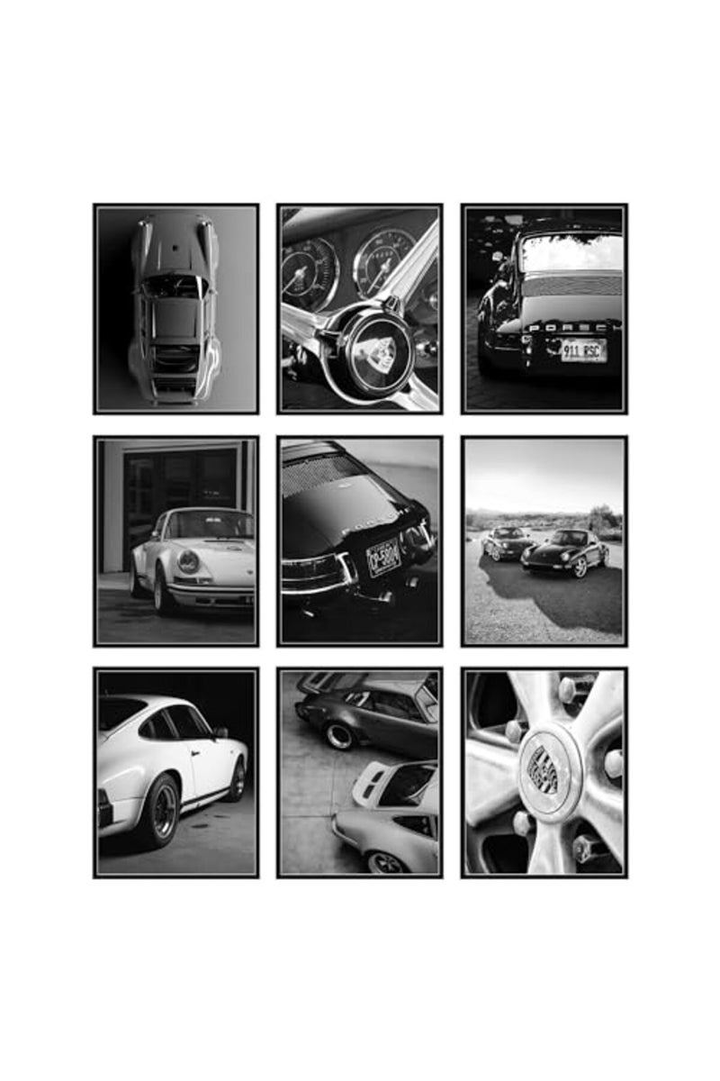 BigWig Prints Porsche Poster - Porsche 911 Poster, Porsche Wall Art, Vintage Porsche Poster, Porsche 911 GT3 RS Poster, Porsche Garage Decor, Classic Car Posters, Car Posters - Unframed Set of 9 (8x10) - Image 2