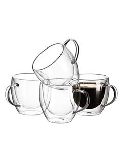 Goldedge Tea Pot Set With Cups And Burner Clear 600ml  - Image 3