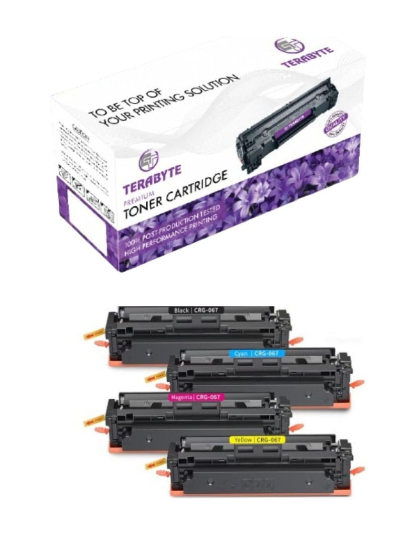 Terabyte 067 خرطوشة حبر متوافقة بديلة لـ 067 067H i SENSYS MF655CDW MF657CDW LBP631CW LBP633CDW MF651CW طابعة أسود أزرق أصفر أرجواني، 4 عبوات - Image 1