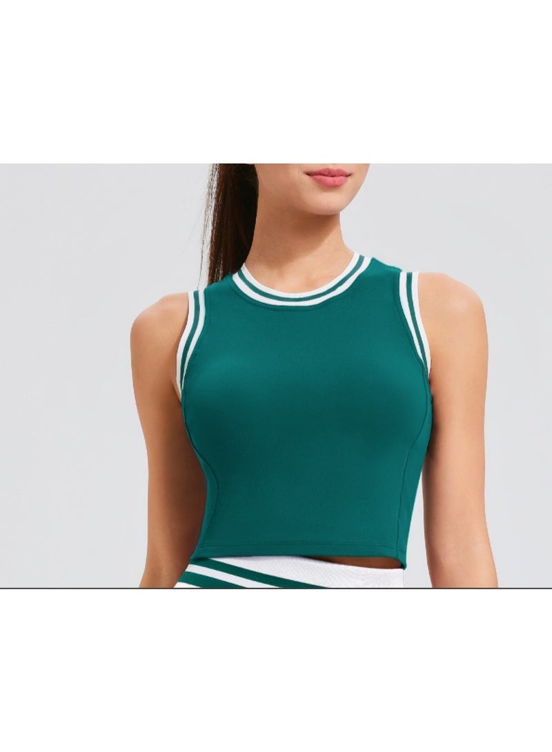 Women Fitness Workout Tank Tops with Shelf Built In Bra with Fixed Padding Sportswear Sports Vest for Yoga Gym  - Image 1