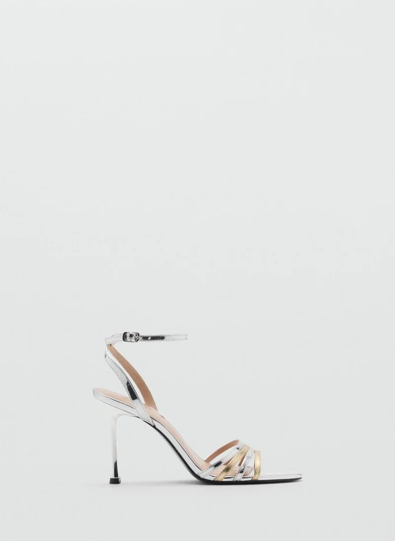 مانجو Combined-strap heeled sandals