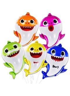KATCHON Baby Shark Foil Balloon pack of 5 for Birthday Party Decorations  - Image 1
