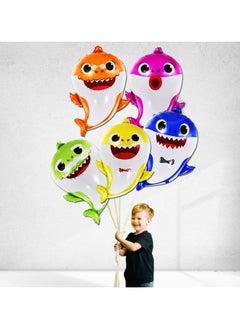 KATCHON Baby Shark Foil Balloon pack of 5 for Birthday Party Decorations  - Image 2