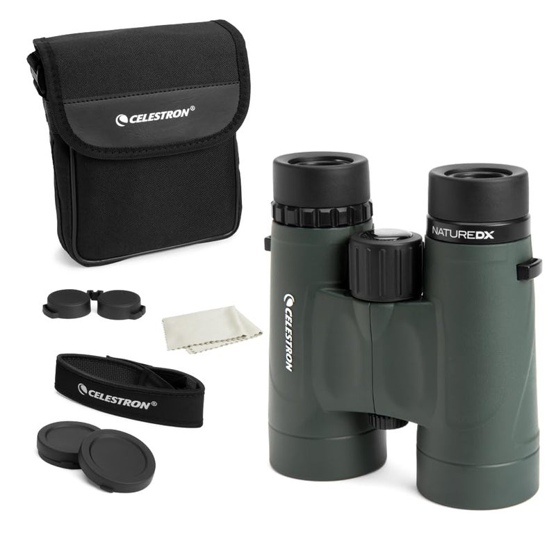 سلسترون منظار سيليسترون 71333 Nature DX 10x42 مم مع عدسات متعددة الطبقات، زجاج منشوري BaK-4 وحقيبة حمل، أخضر - Image 1