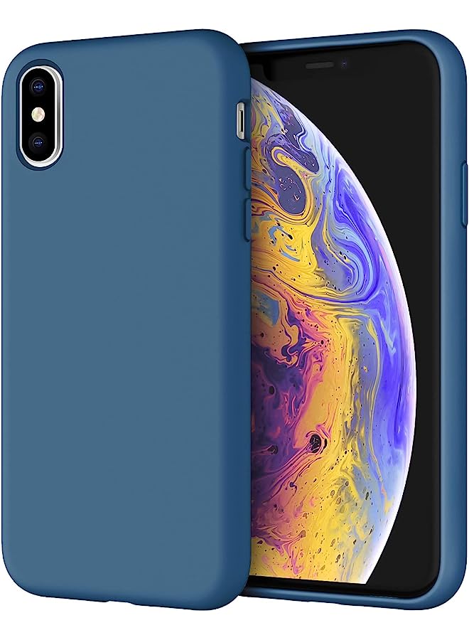 Jetech Silicone Case For Iphone X, Iphone Xs, 5.8-Inch, Silky-Soft Touch Full-Body Protective Case, Shockproof Cover With Microfiber Lining (Blue Cobalt) - Image 1