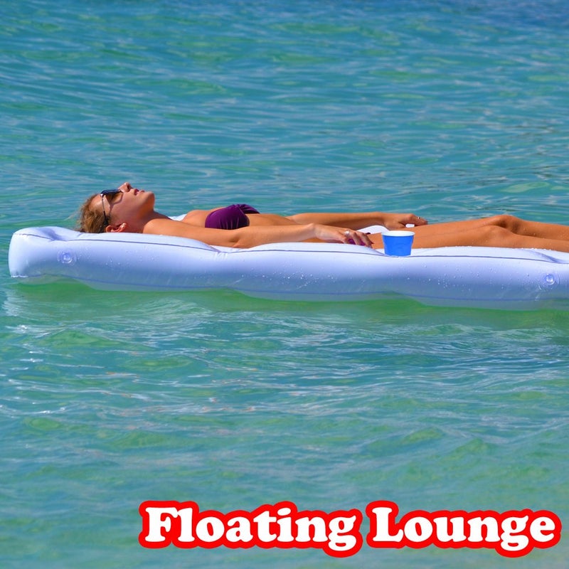GoPong Pool Lounge Beer Pong Inflatable with Social Floating, White - Image 4