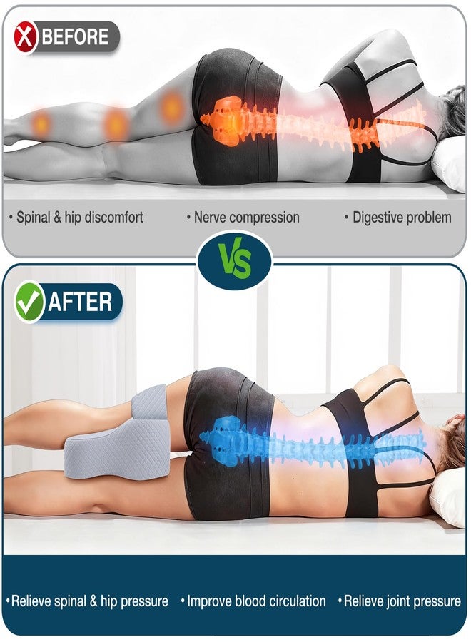 Ciavca Knee Pillow for Side Sleepers Hip Pain Relief,Leg Pillow for Side Sleeping w/ Adjustable Strap,Sciatica Back Pain Relief,Pillow for Between Knees|leg While Sleeping,Knee Pillow Support Spine Alignment - Image 4