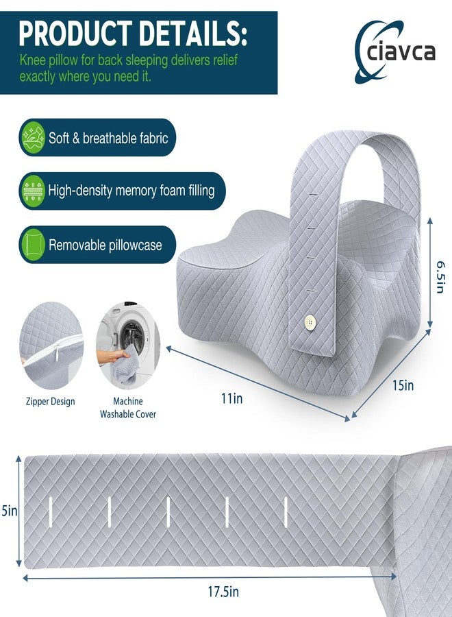 Ciavca Knee Pillow for Side Sleepers Hip Pain Relief,Leg Pillow for Side Sleeping w/ Adjustable Strap,Sciatica Back Pain Relief,Pillow for Between Knees|leg While Sleeping,Knee Pillow Support Spine Alignment - Image 2