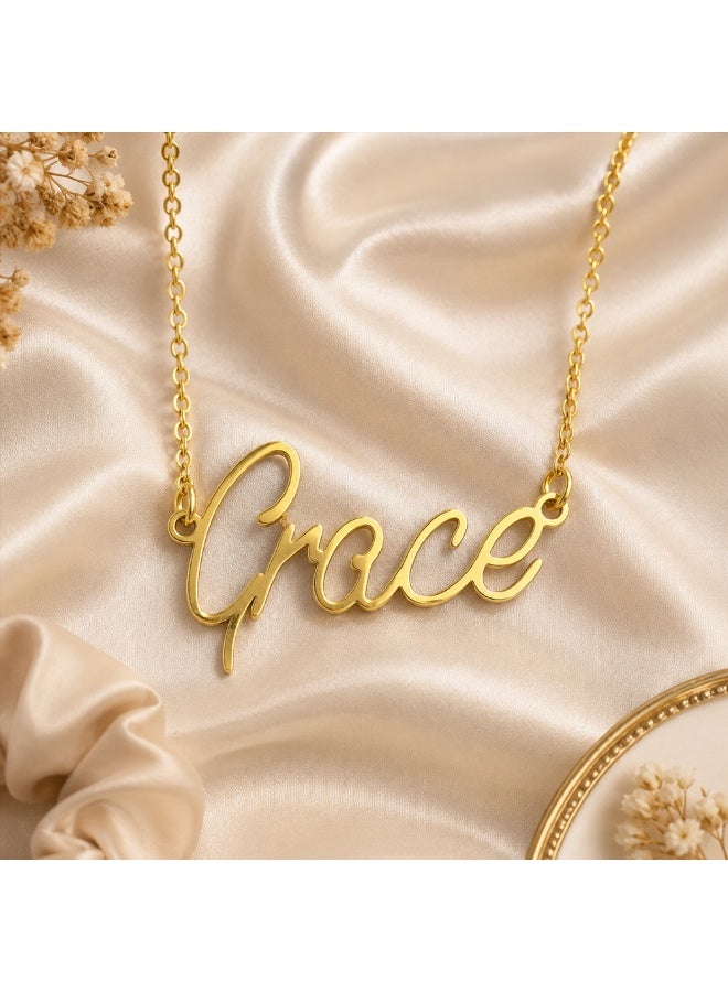 NENOUSH Kids Name Necklace | English Letter Pendant Chain 35cm | Gold Tone Jewelry | Birthday Party Gift for Girls | Daily Wear Fashion Jewelry for Special Occasions - Image 3