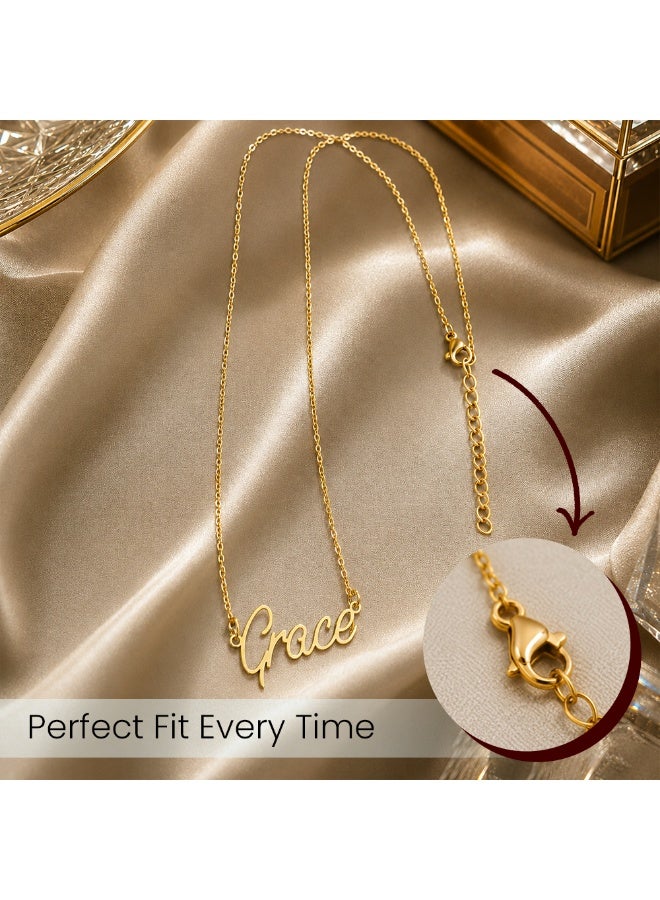 NENOUSH Kids Name Necklace | English Letter Pendant Chain 35cm | Gold Tone Jewelry | Birthday Party Gift for Girls | Daily Wear Fashion Jewelry for Special Occasions - Image 5