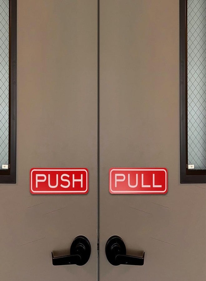 All Quality Classic Horizontal Push Pull Door Signs - Easy to Install | Durable Door Safety Signs (Dark Brown) - Medium (1 Set) - Image 3