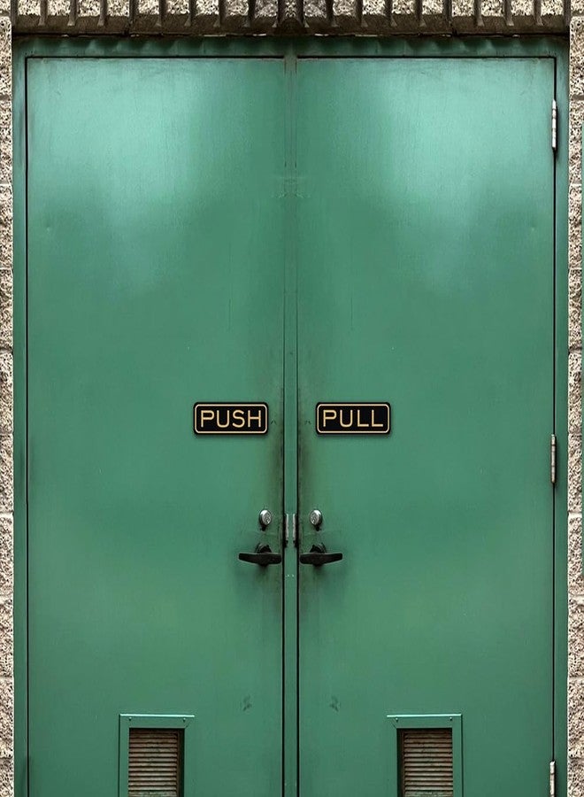 All Quality Classic Horizontal Push Pull Door Signs - Easy to Install | Durable Door Safety Signs (Dark Brown) - Medium (1 Set) - Image 4