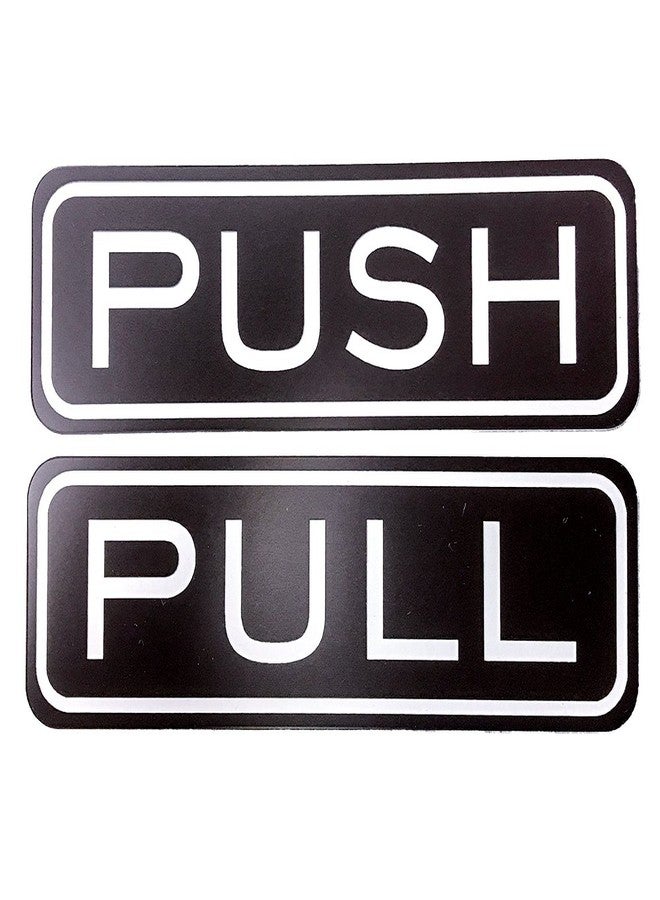 All Quality Classic Horizontal Push Pull Door Signs - Easy to Install | Durable Door Safety Signs (Dark Brown) - Medium (1 Set) - Image 1