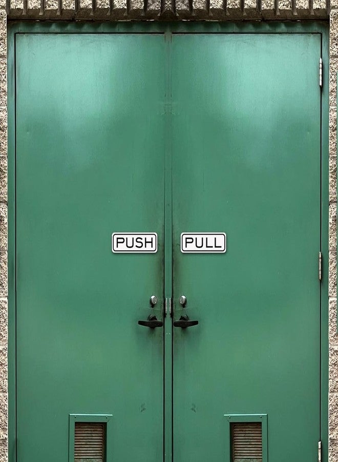 All Quality Classic Horizontal Push Pull Door Signs - Easy to Install | Durable Door Safety Signs (Dark Brown) - Medium (1 Set) - Image 5