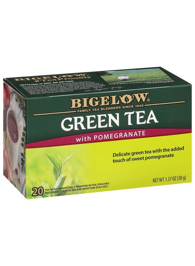 Bigelow Tea شاي بيغيلو الأخضر مع شاي الرمان، 20 كيس - Image 1