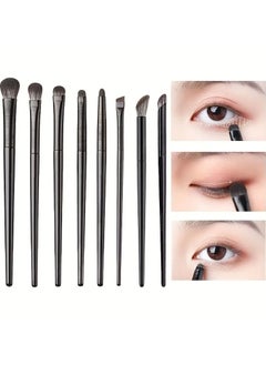 8Pcs Eyeshadow Brush Set for Blending Smudging Winged Liner Crease Highlighting Small Detailing and More for Delicate Eye Makeup