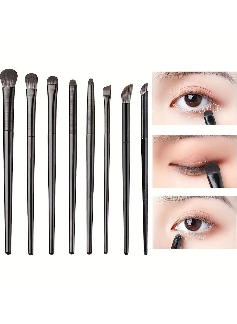 ORiTi - 8Pcs Eyeshadow Brush Set for Blending Smudging Winged Liner Crease Highlighting Small Detailing and More for Delicate Eye Makeup - Image 1