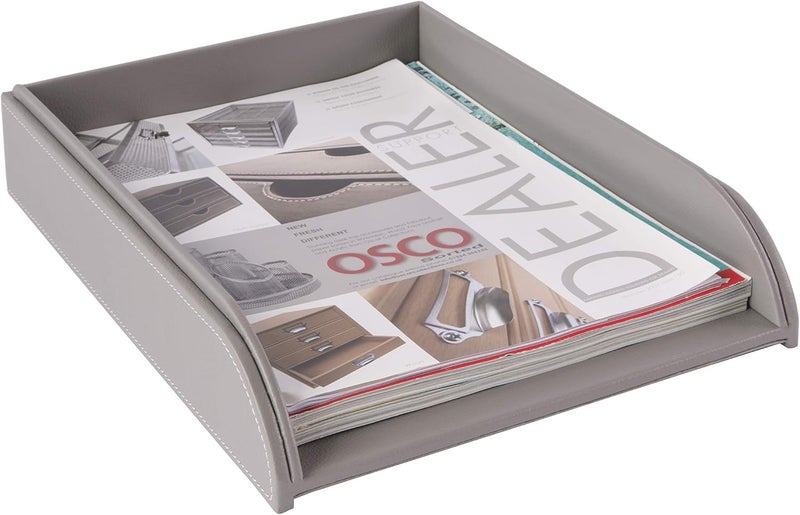 OSCO Faux Leather Letter Tray - Grey Cost effective upgraded craftsmanship - Image 2