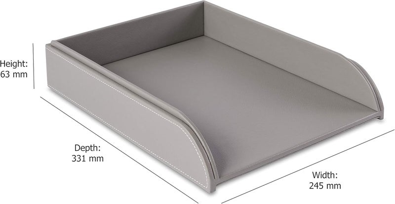 OSCO Faux Leather Letter Tray - Grey Cost effective upgraded craftsmanship - Image 5