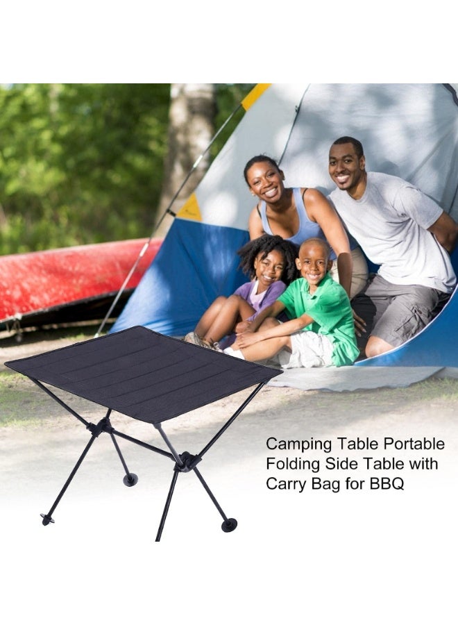 Portable Camping Table, Lightweight Folding Oxford Cloth Picnic Table with Aluminum Frame, Compact Roll-Up Collapsible Table for Outdoor BBQ, Beach, Fishing, Tailgating Travel (Black) - Image 3