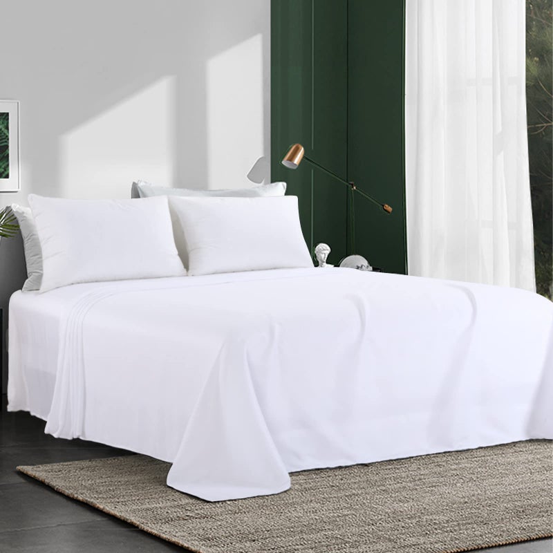 HOMBYS White Oversized King Flat Sheets Extra LargeSoft Durable Bed SheetSmooth Breathable Top Sheet 120 in x120 in