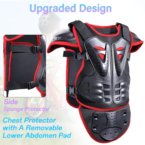 StarknightMT Upgraded Kids Motorcycle Armor Suit Teen Dirt Bike Gear Riding Protective Set for Cycling, Skateboarding, Skiing, Skating, Off-Road (Red) - Image 5