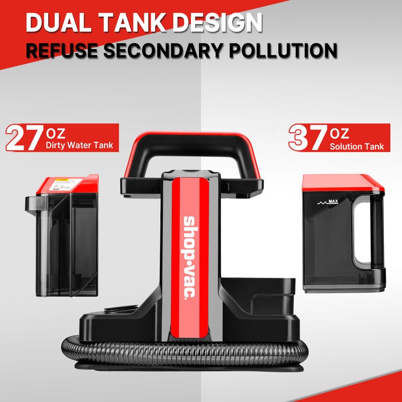 SHOPVAC Shop-Vac Portable Carpet and Upholstery Cleaner Machine, Powerful Spot Cleaner for Pet Stains, Sofa, Rug, Mattress, Curtain and Car Seats, Lightweight with Two Cleaner Solutions - Image 3