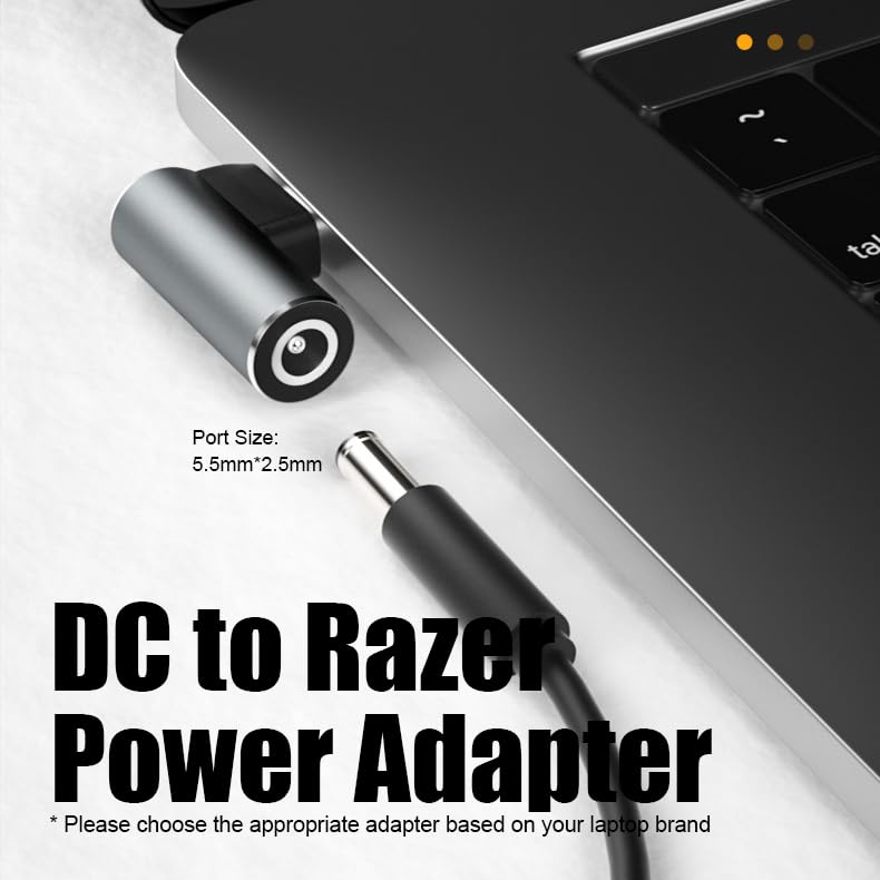 SlimQ Compatible with 𝐑𝐚𝐳𝐞𝐫 Laptop - 𝟮𝟰𝟬𝗪 Power Adapter Connector - Image 2