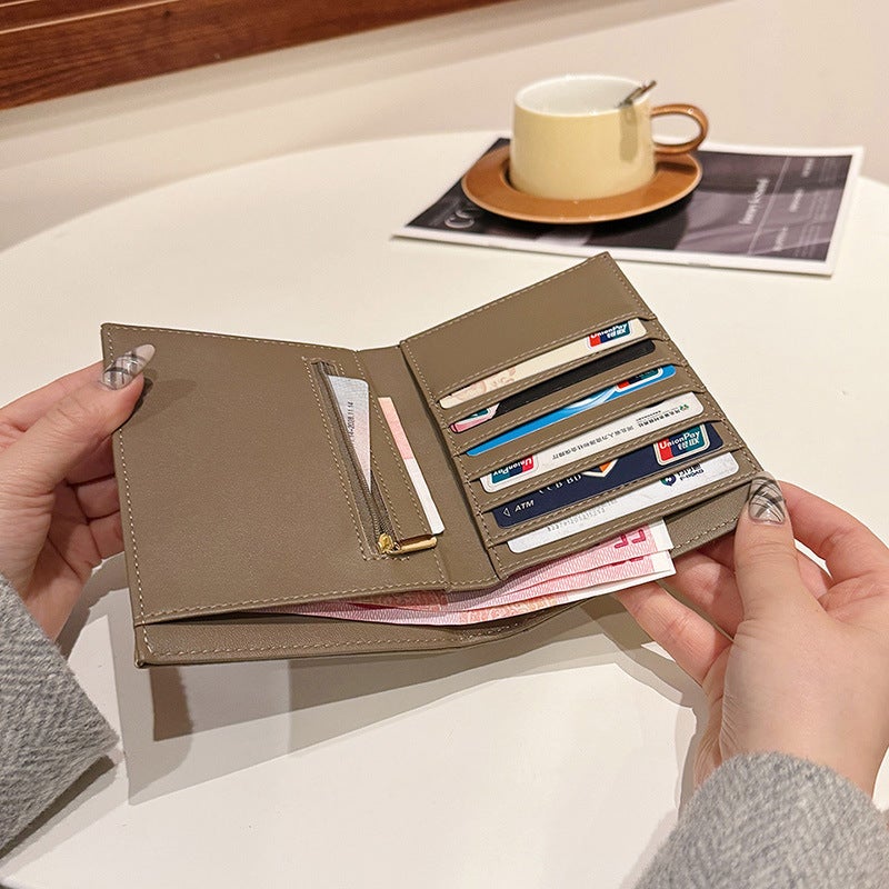 Multifunctional Solid Color PU Leather Wallet, RFID Blocking Design Portable Daily Storage Purse for Cards Cash Coin Business Use - Image 3