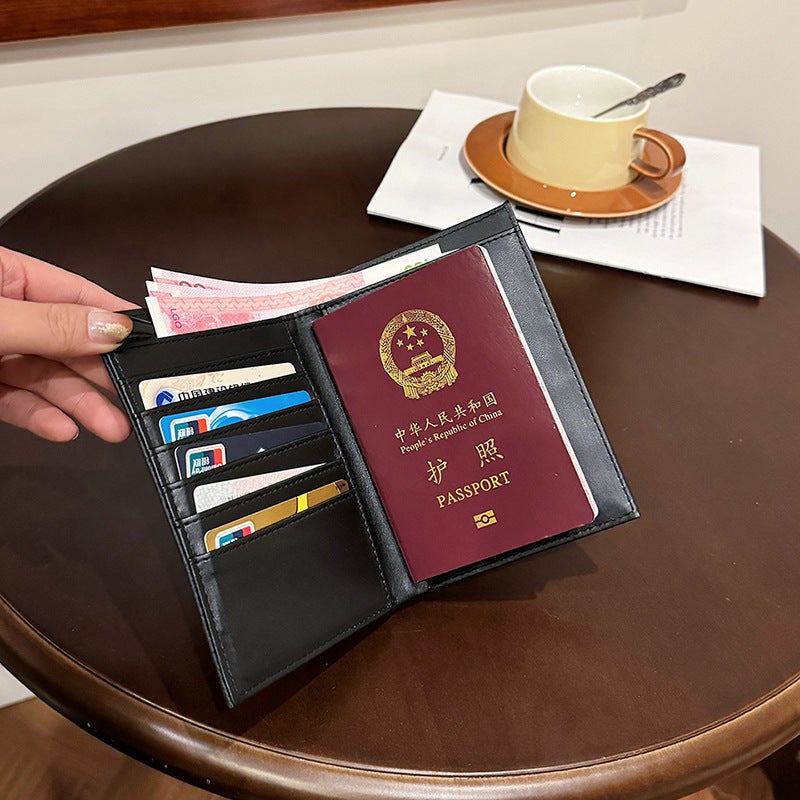 Multifunctional Solid Color PU Leather Wallet, RFID Blocking Design Portable Daily Storage Purse for Cards Cash Coin Business Use - Image 2