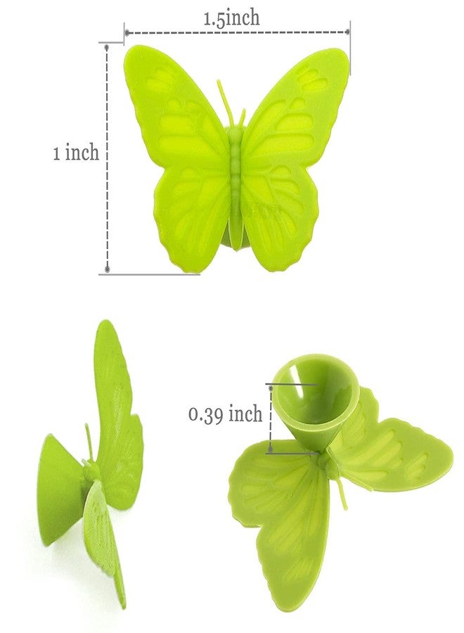 أوير مجموعة علامات أكواب النبيذ المصنوعة من السيليكون من AUEAR، عبوة من 10 قطع، بتصميم فراشة، مزودة بأكواب شفط، تعمل على الأكواب بدون ساق. - Image 2