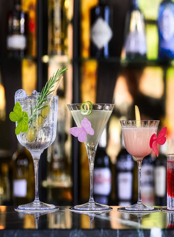 أوير مجموعة علامات أكواب النبيذ المصنوعة من السيليكون من AUEAR، عبوة من 10 قطع، بتصميم فراشة، مزودة بأكواب شفط، تعمل على الأكواب بدون ساق. - Image 4