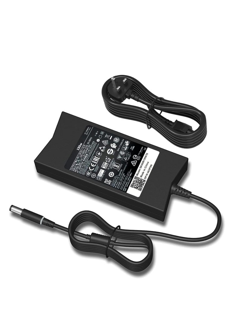 Terabyte 130W Laptop Charger Replacement Power Cord for Inspiron 15-7000, 7559, G3/G5, D6000 Docking Station, XPS 15 (L502x), XPS 17 (L702x) - Compatible, Black Power Adap - Image 1