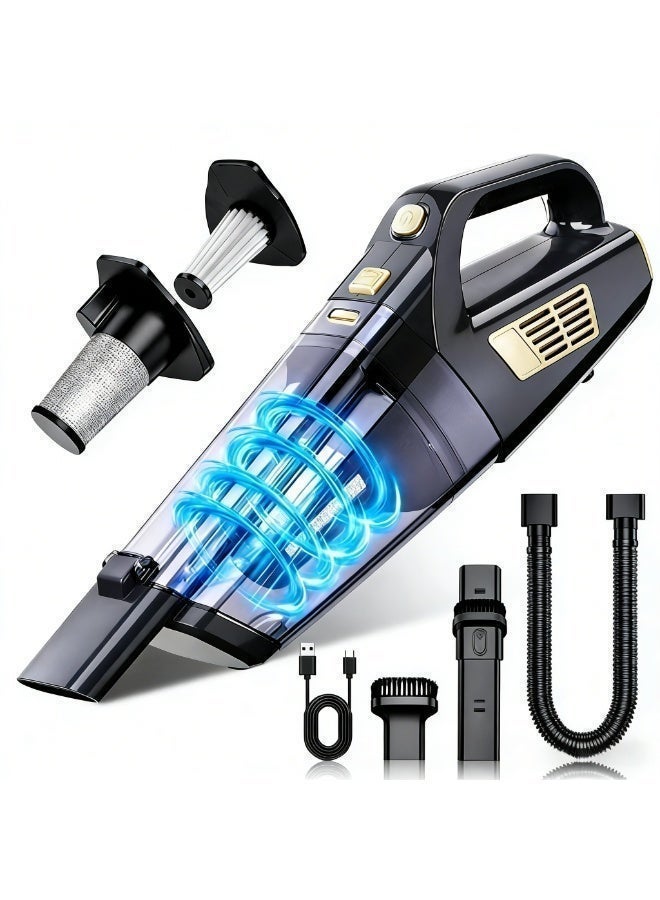 مكنسة كهربائية محمولة لاسلكية ، 15000 باسكال شفط قوي مكنسة كهربائية محمولة للسيارة محمولة مع فوهات متعددة وفلتر قابل للغسل ، منتهكي غبار خفيف الوزن قابل لإعادة الشحن للمنزل والسيارة والمكتب والحيوانات الأليفة - Image 1