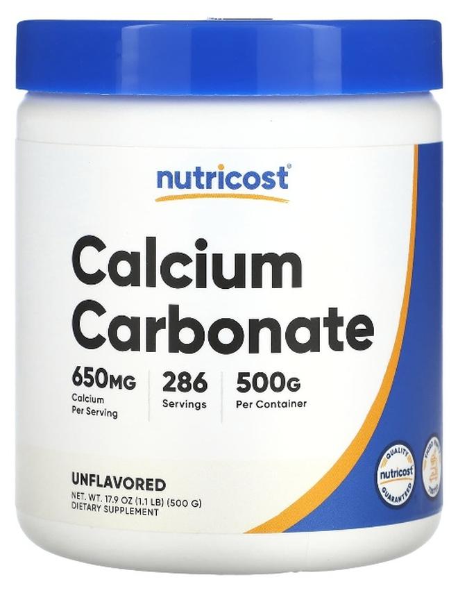 Nutricost, Calcium Carbonate, Unflavored, 1.1 lb (500 g)