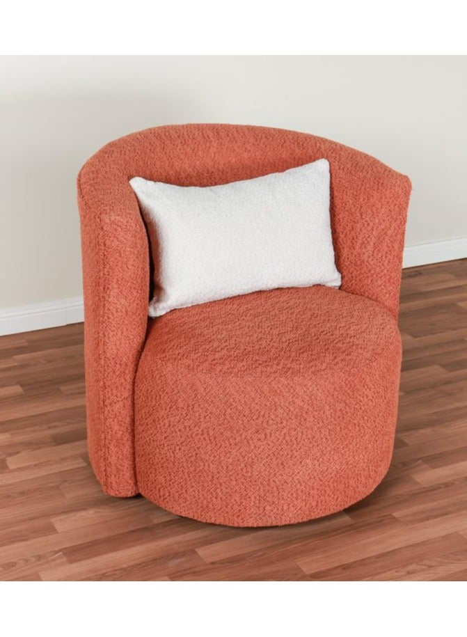 HOMEVEO Elegant Single Comfortable Chair with Luxury Design for Bedroom and Living Room Orange  - Image 2
