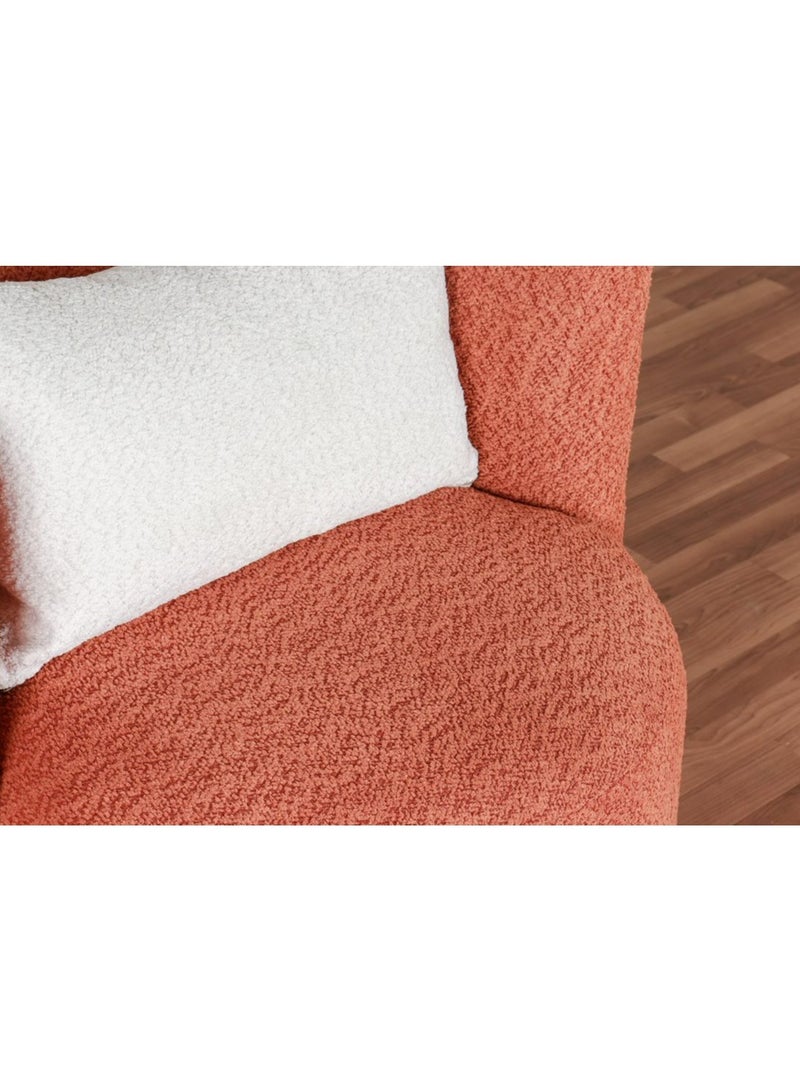 HOMEVEO Elegant Single Comfortable Chair with Luxury Design for Bedroom and Living Room Orange  - Image 3