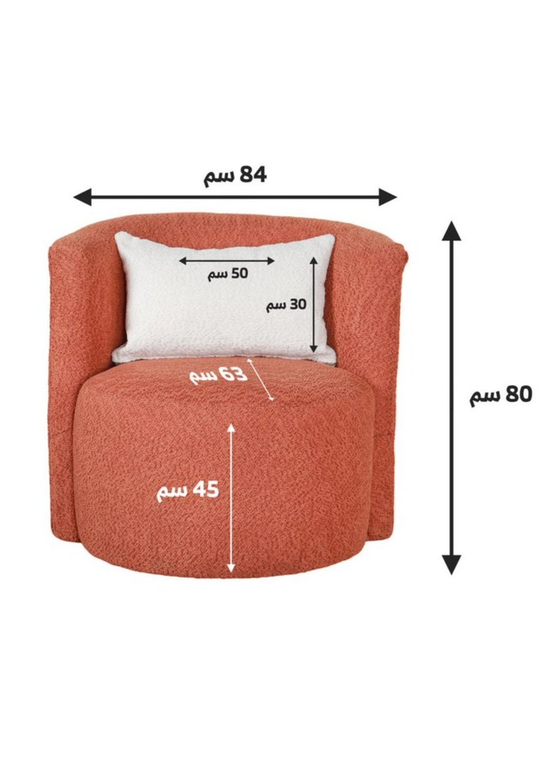 HOMEVEO Elegant Single Comfortable Chair with Luxury Design for Bedroom and Living Room Orange  - Image 4